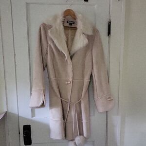 XOXO Tan Teddy Jacket with Faux Fur Trim